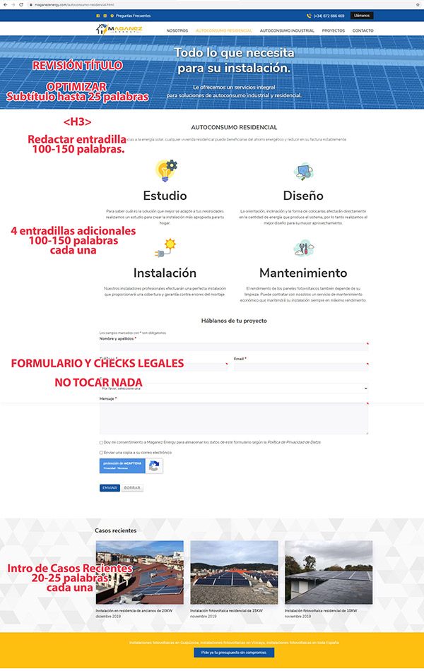 Análisis longitud, optimización y legibilidad textos