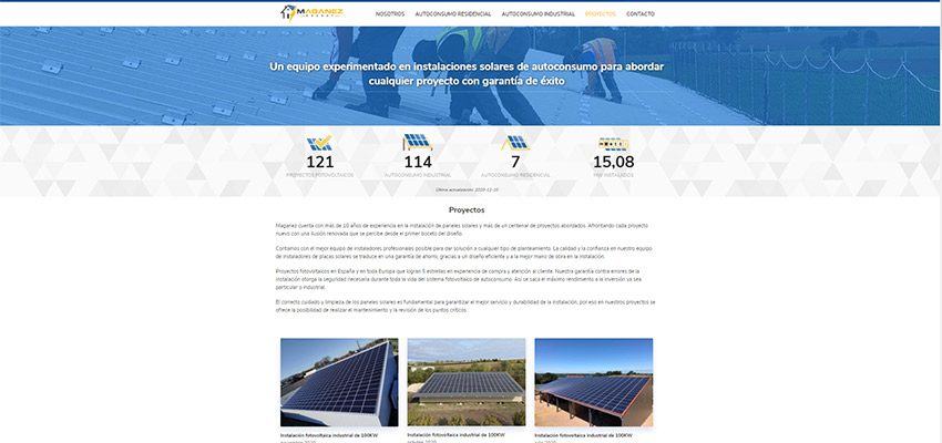 Contenidos optimizados proyectos fotovoltaicos